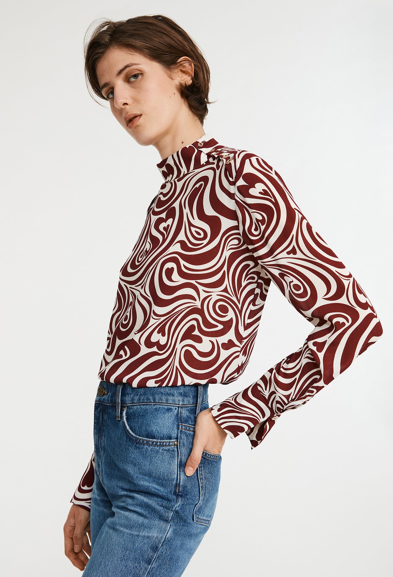 Blouse imprime coeur