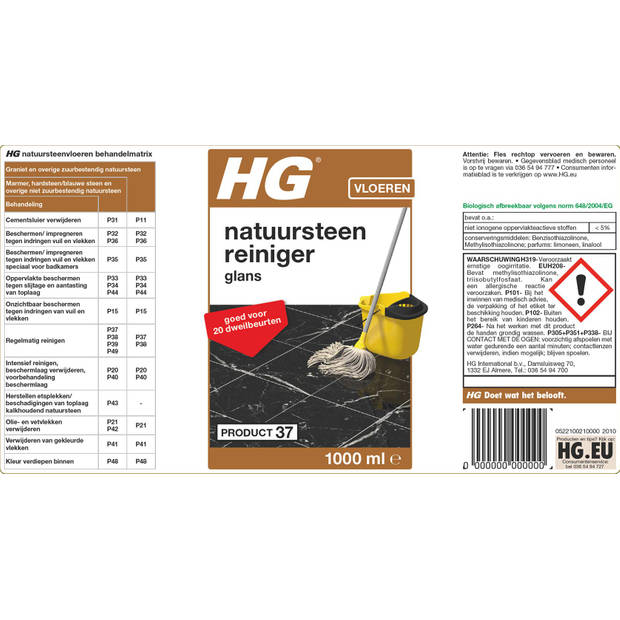 HG natuursteenreiniger glans 1 L
