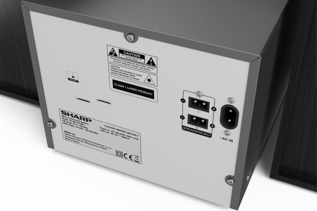 Sharp XL-B517D Home audio-microsysteem Zwart