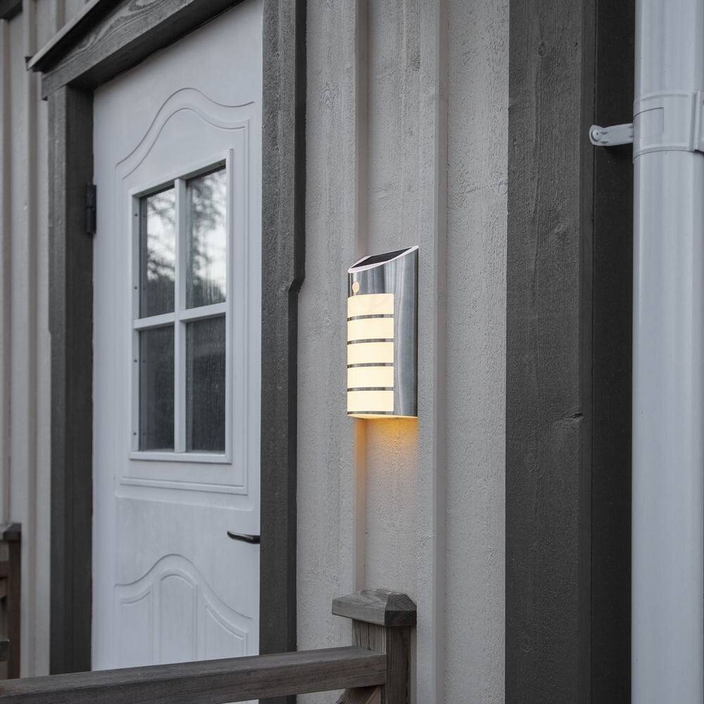 LED Solar Wandlamp Wally in Zilver IP44