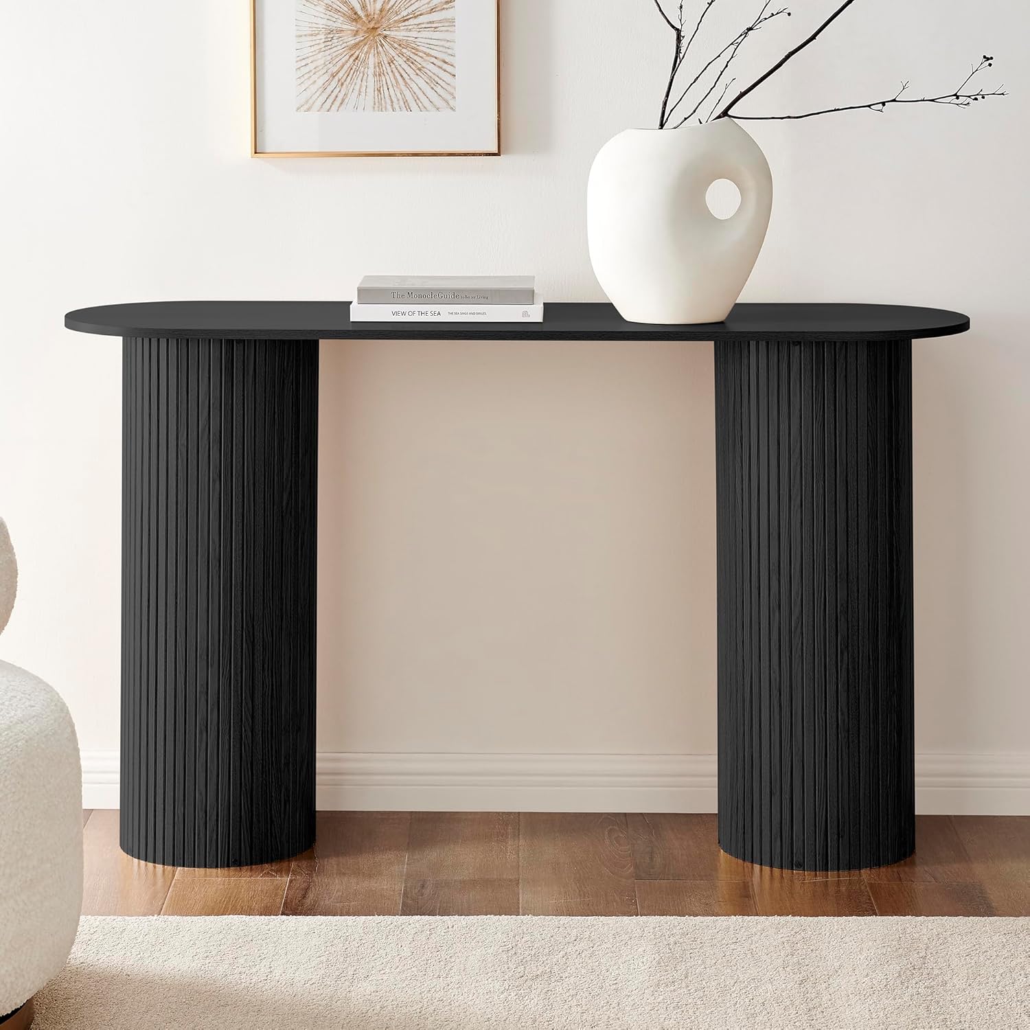 Milton & Oldbrook Konsolentisch, 120 cm, Glina, Schwarz