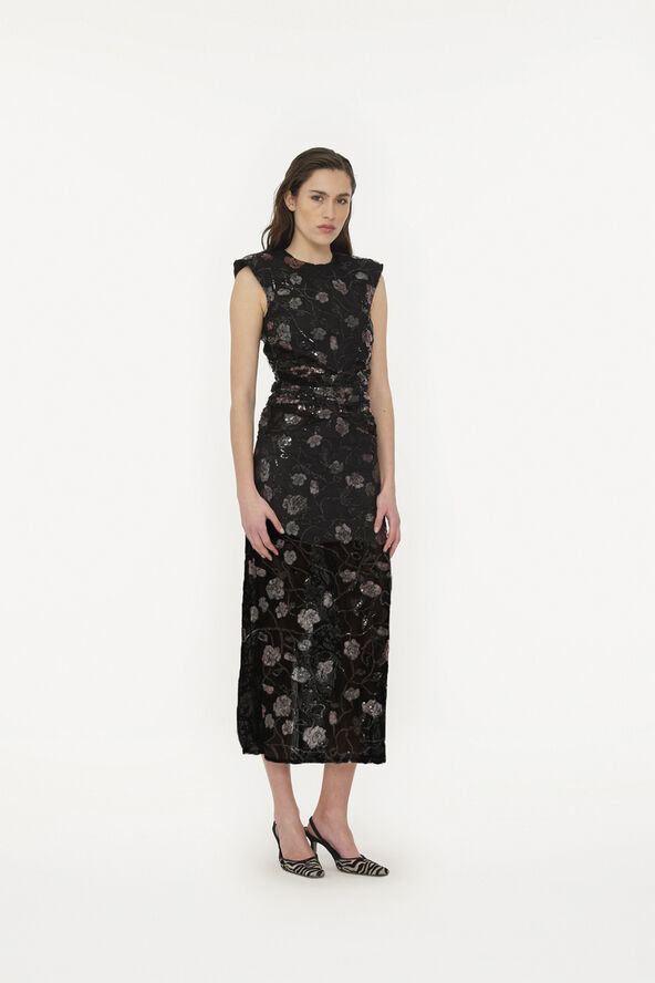 ROTATE Birger Christensen LACE SLEEVELESS DRESS Black