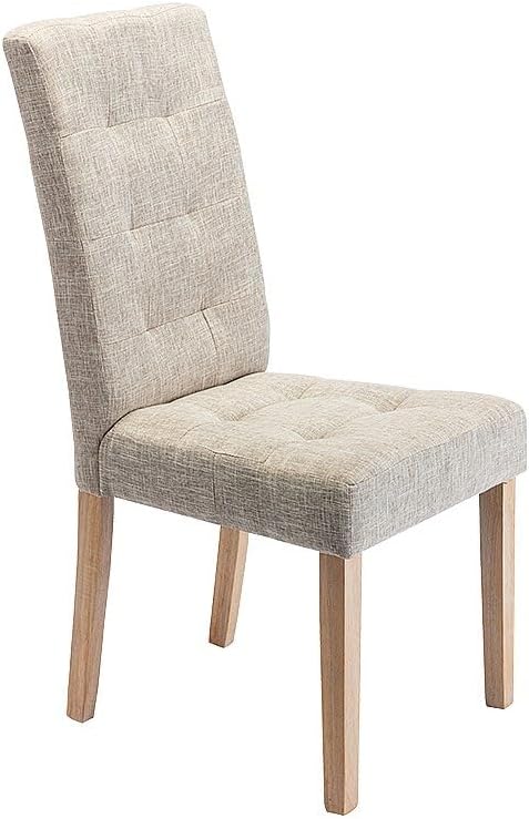 Vente-unique-Stuhl 6er-Set - Stoff & Holz - Beige - VILLOSA