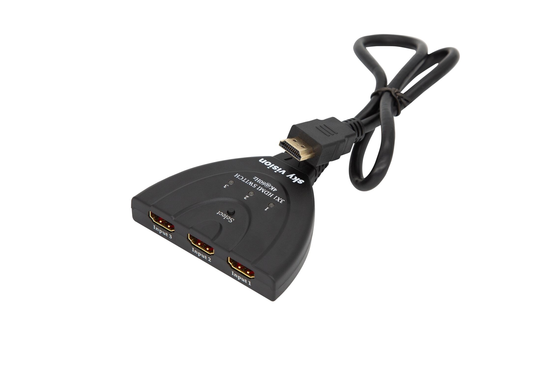 sky vision HDMI Umschalter, 3x1 IN, 1x OUT, 1080P, HDR10,Dolby Digital