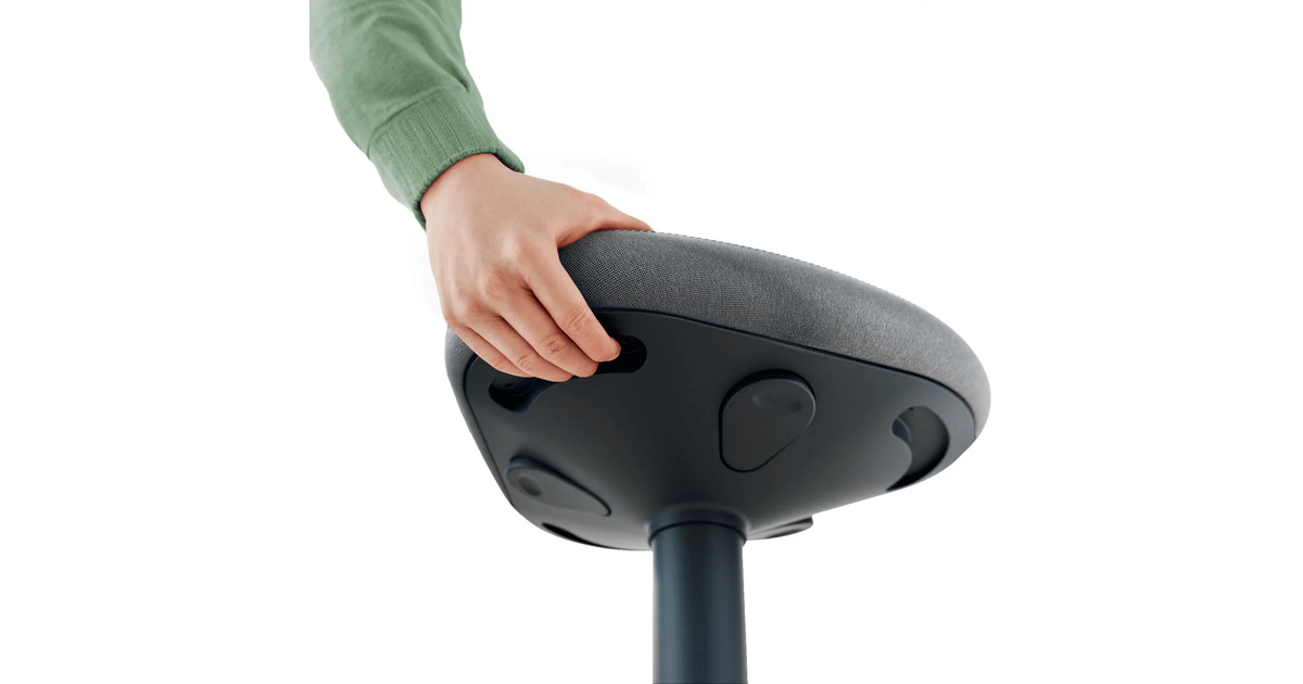 LeitzErgo Wiebelkruk met Gasveer (57 - 82 cm) stoel  (Donkergrijs)