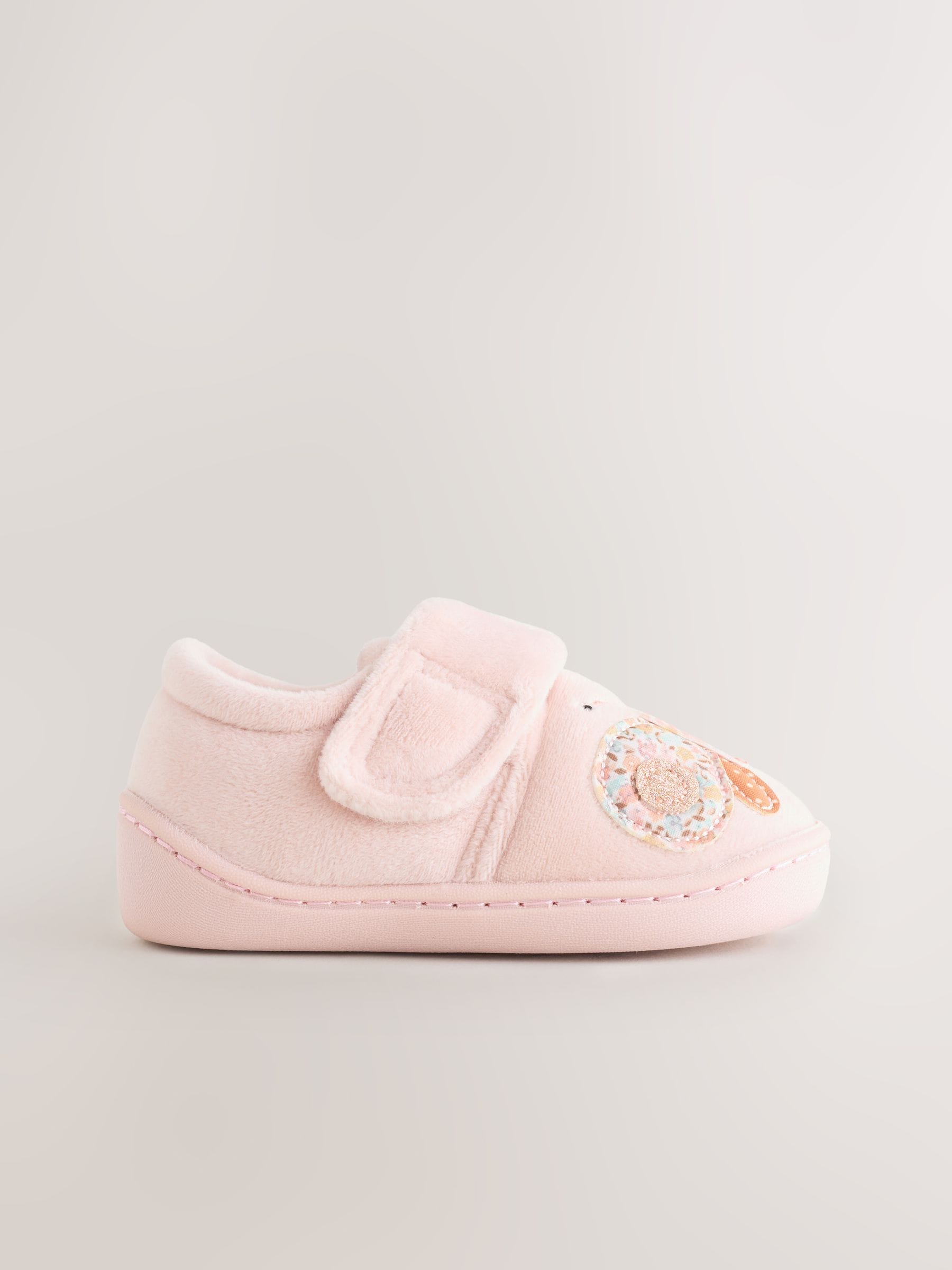 Roze vlinders - Pantoffels met antislip-zool