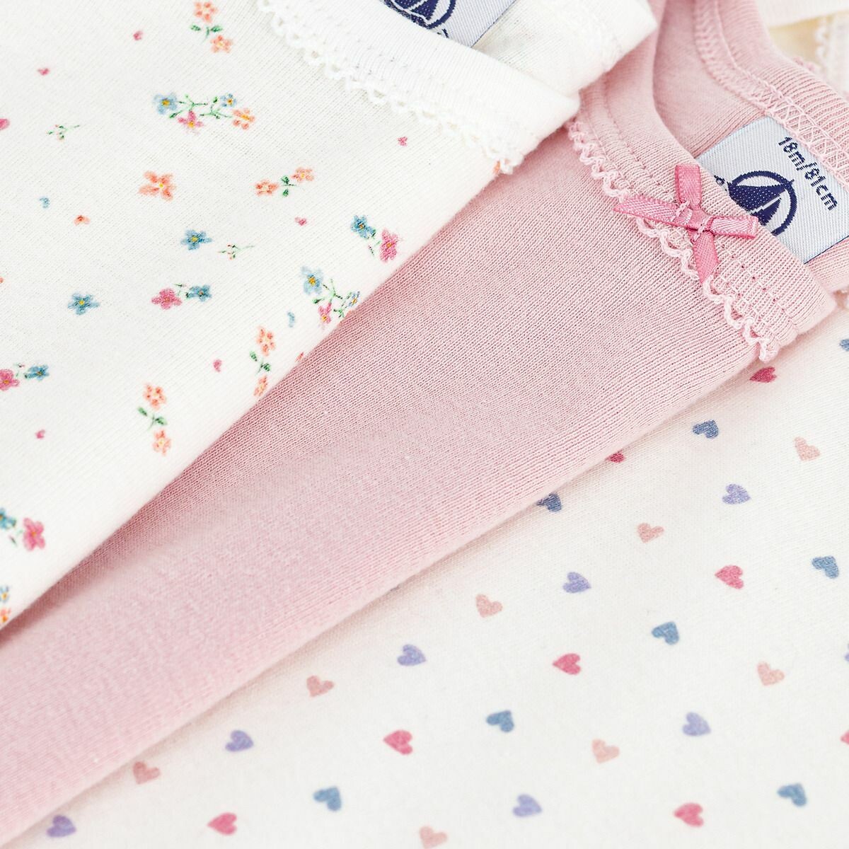 PETIT BATEAU<br>Conjunto de 3 bodies de manga comprida