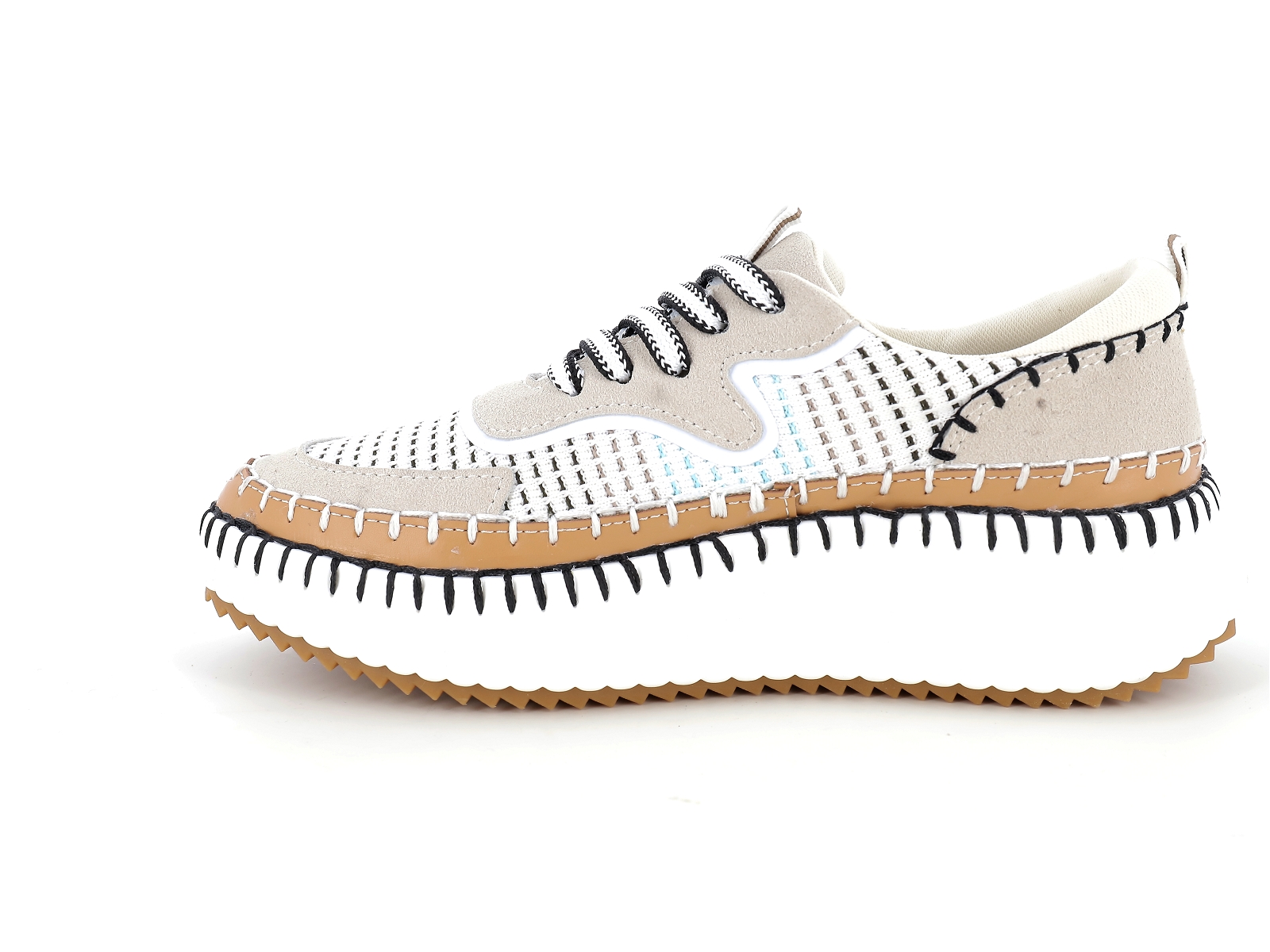 T brand-THEOCLO Matières combinées Beige