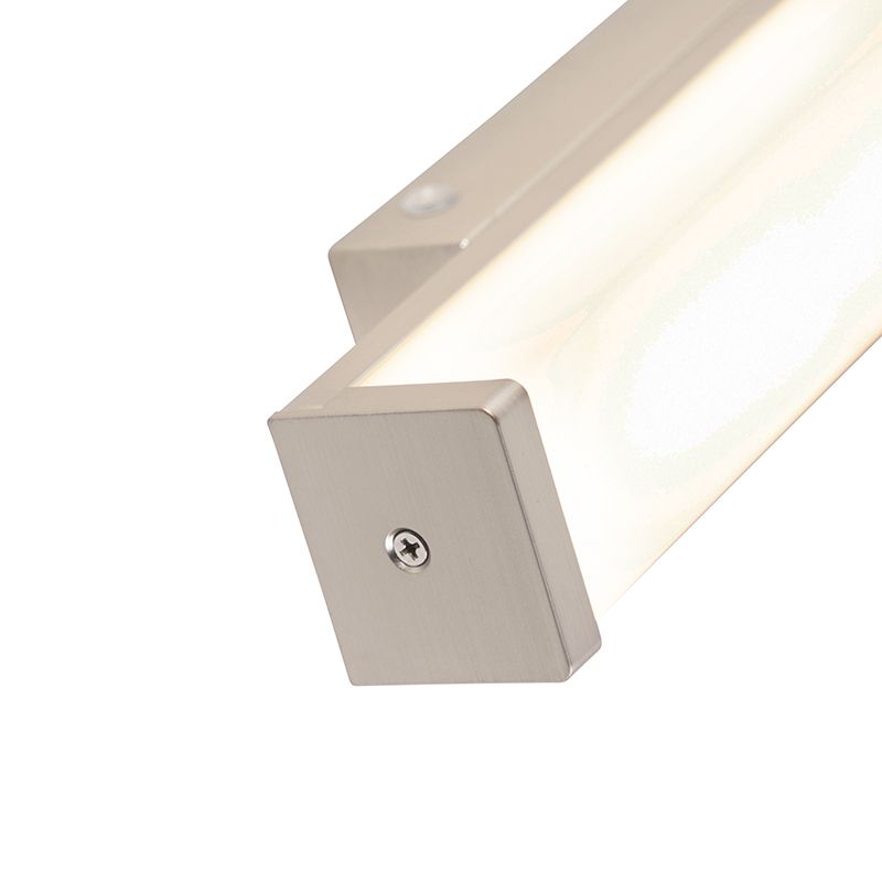 Badkamer wandlamp staal 32 cm incl. LED IP44 - Cascada