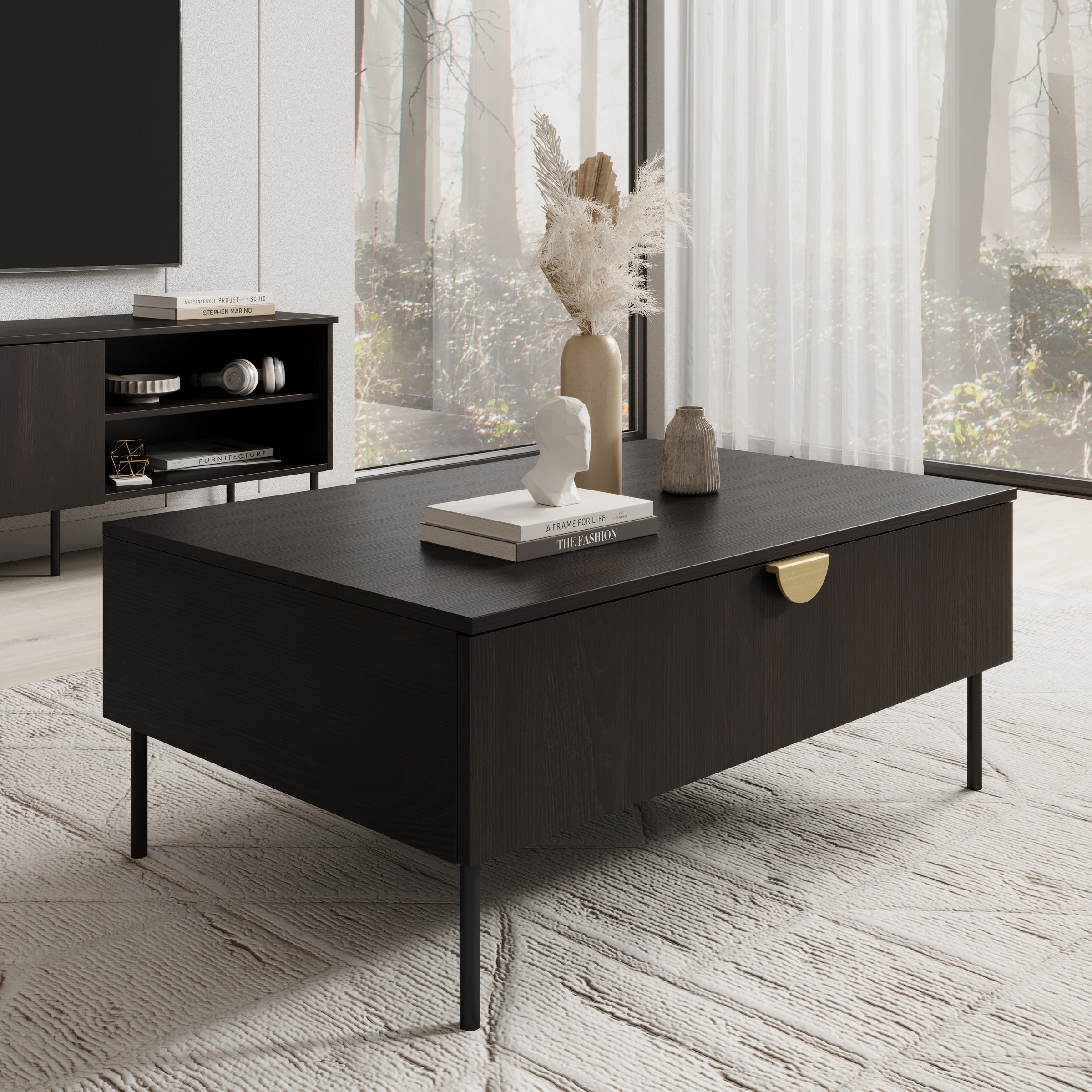 Monor - Salontafel - Zwart - 100x66x42 cm