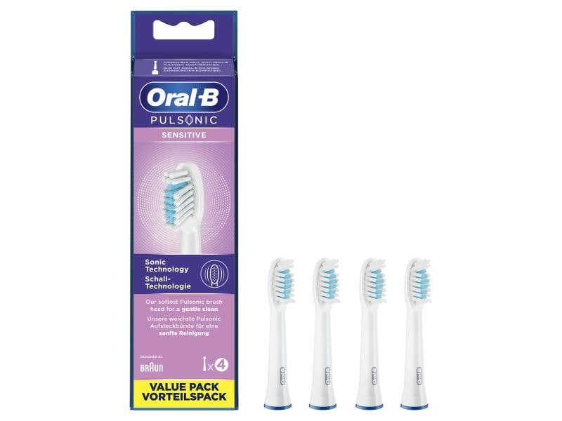Oral-B Zahnbürstenkopf Pulsonic Sensitive 4 Stück Ersatzbürsten für Oral-B Pulsonic Schallzahnbürsten