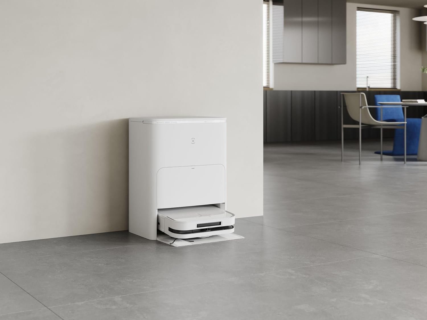 ECOVACS DEEBOT X5 Omni Saugroboter mit Wischfunktion, 12,800Pa Saugroboter, ZeroTangle Technologie, TruEdge™ Edge Mopping, 70℃ heißes Wasser Mop Waschen, Auto Anheben des Mopps, Selbstentleerung