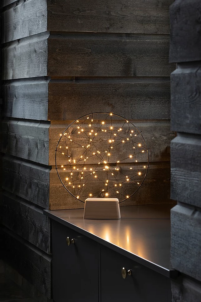 Rund metalldekor 100 LED 39,5 cm