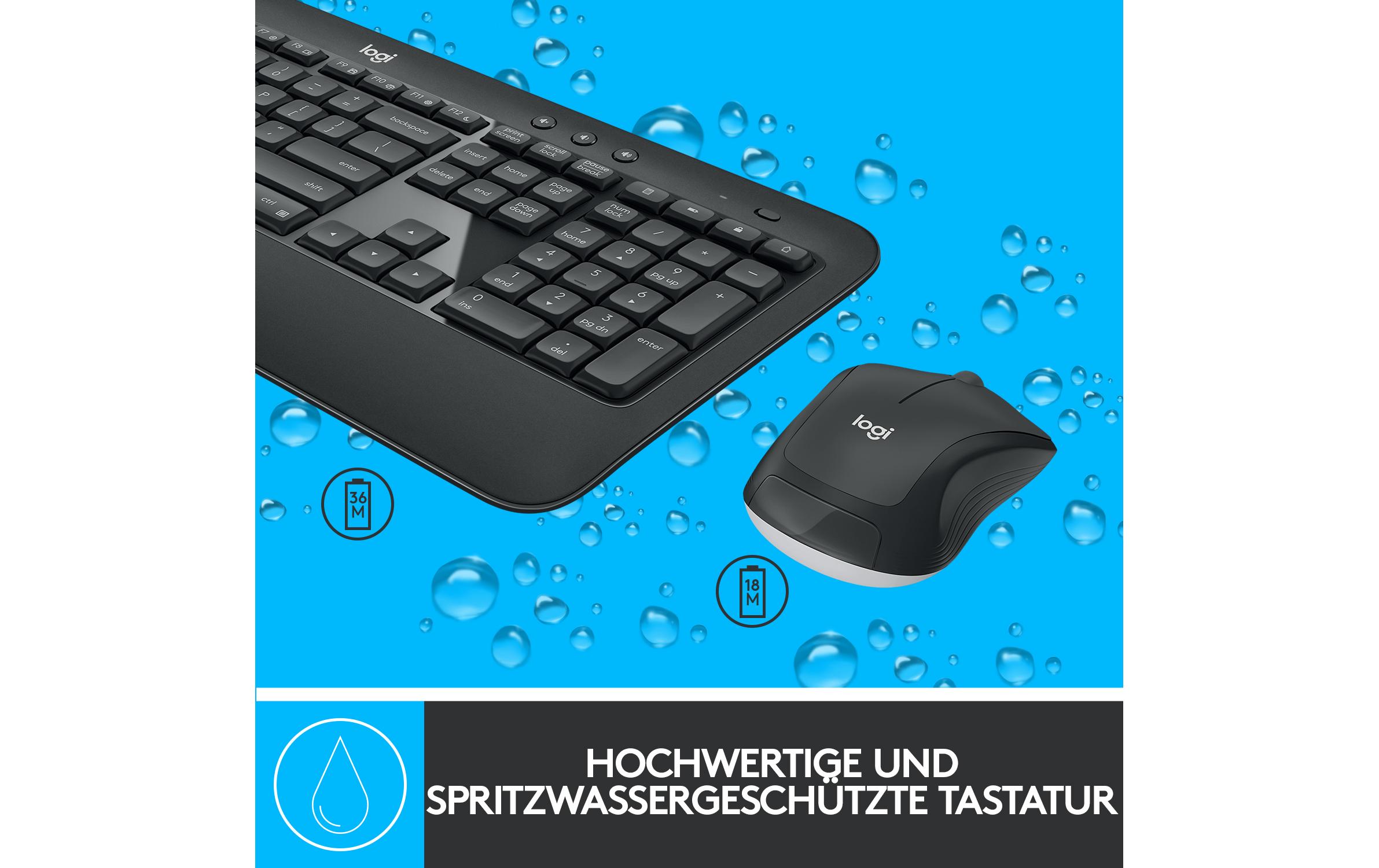 Tastatur-Maus-Set MK540 Advanced US-Layout, für WindowsSet aus Wireless-Tastatur und -Maus mit bis zu 3 Jahren Batterielaufzeit für PC und Laptop