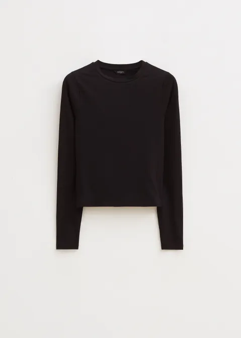 T-shirt met lange mouwen zwart (ZWART)
