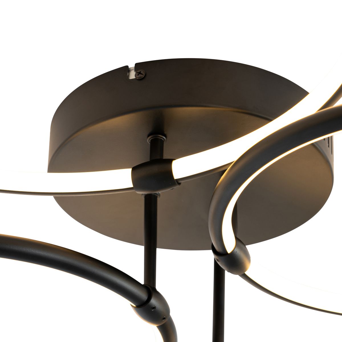Design plafondlamp zwart incl. LED 3-staps dimbaar 4-lichts - Joaniqa
