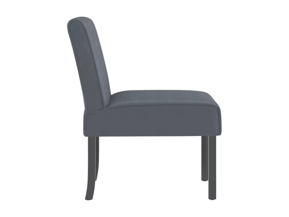 Fauteuil sans accoudoirs gris foncé velours