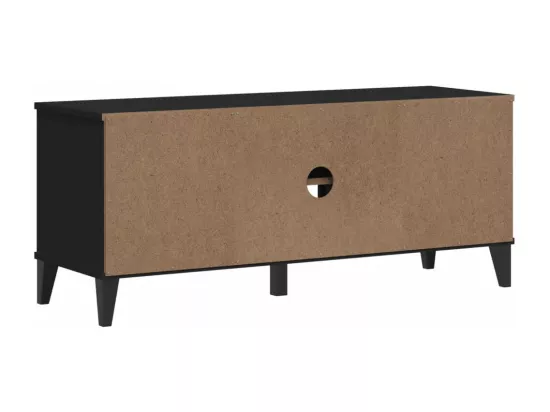 Banc à chaussures VIKEN noir 106x35x45 cm bois massif de pin