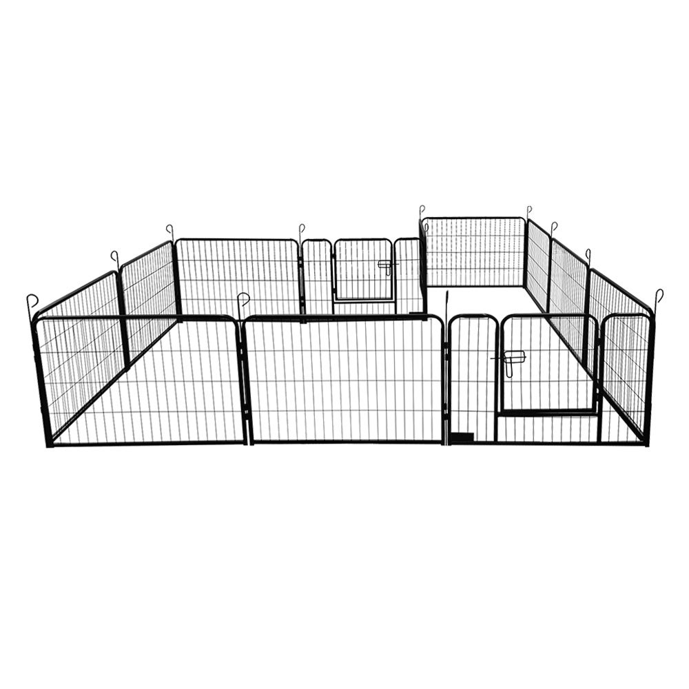 Home Deluxe - Puppy Playren BARKI - 80 x 60 cm, 12-delige set, kleur: zwart, inclusief deurslot, afgeronde hoeken en randen | Puppy Playground | Puppy Run