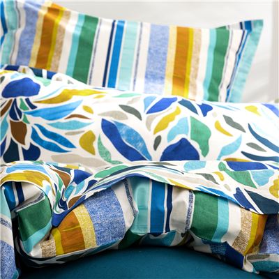 Linge de lit fleurs multicolores - BECQUET CRÉATION