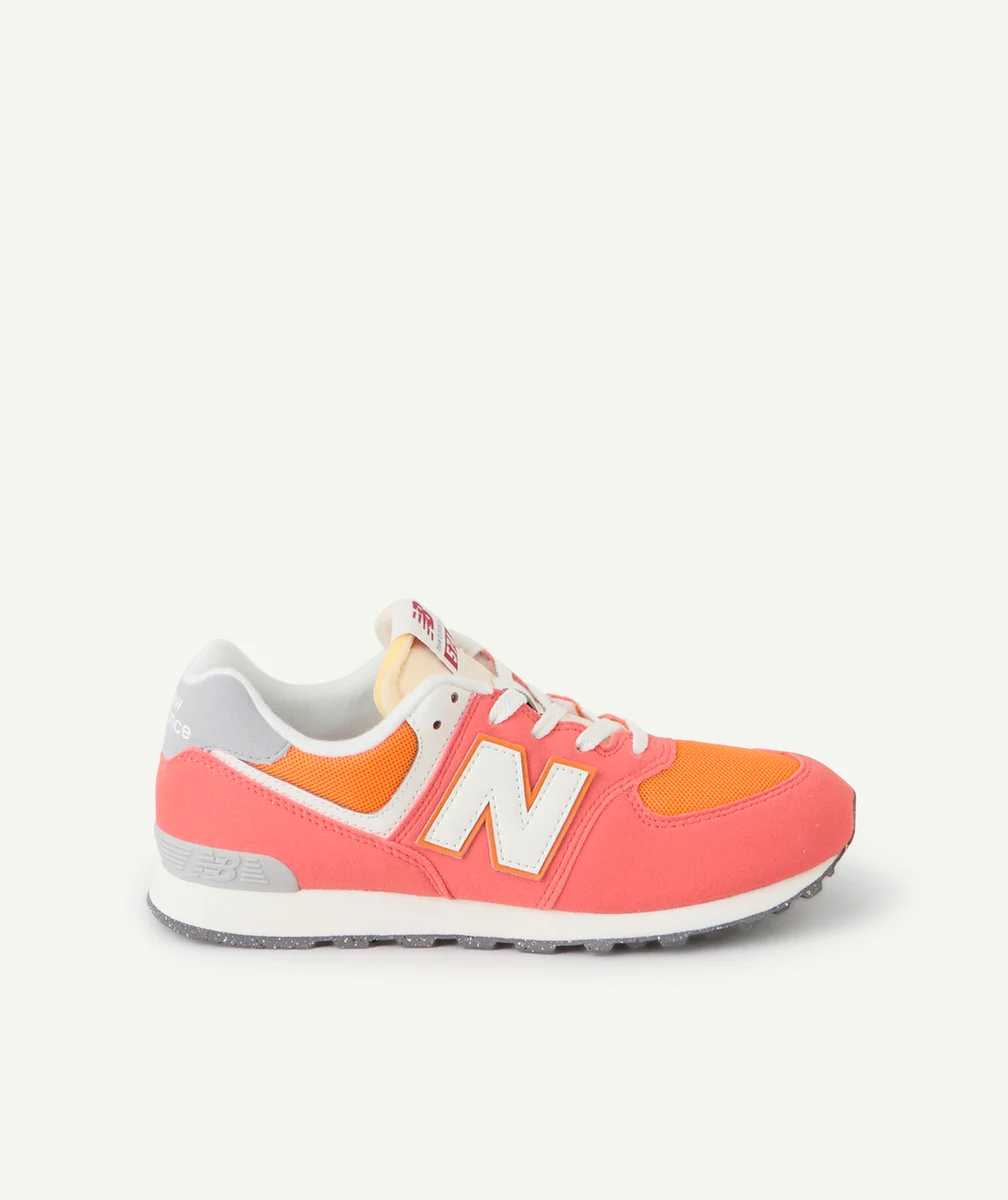 NEW BALANCEBASKETS ADO À LACETS 574 ORANGE ET ROSE