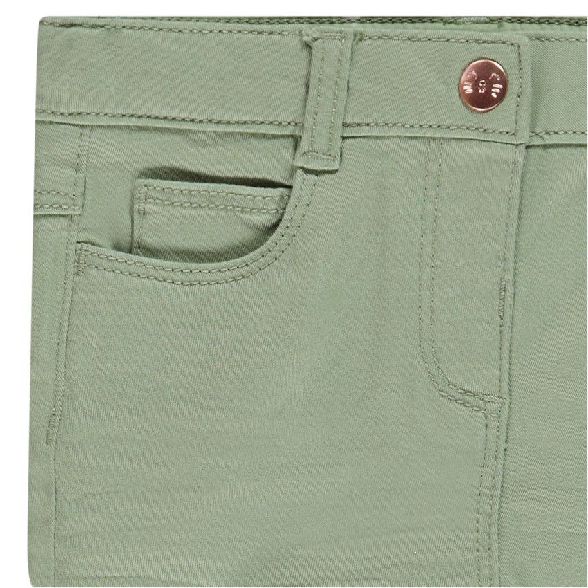 Pantalon en toile uni coupe slim - Vert