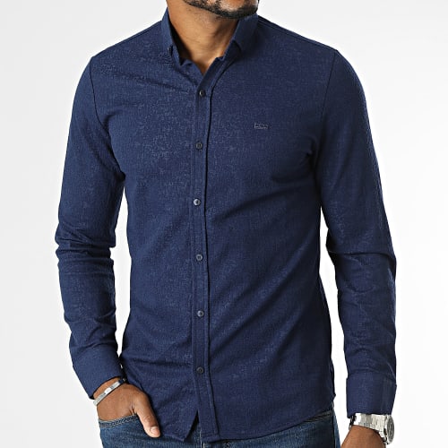 Chemise Manches Longues Bleu Marine