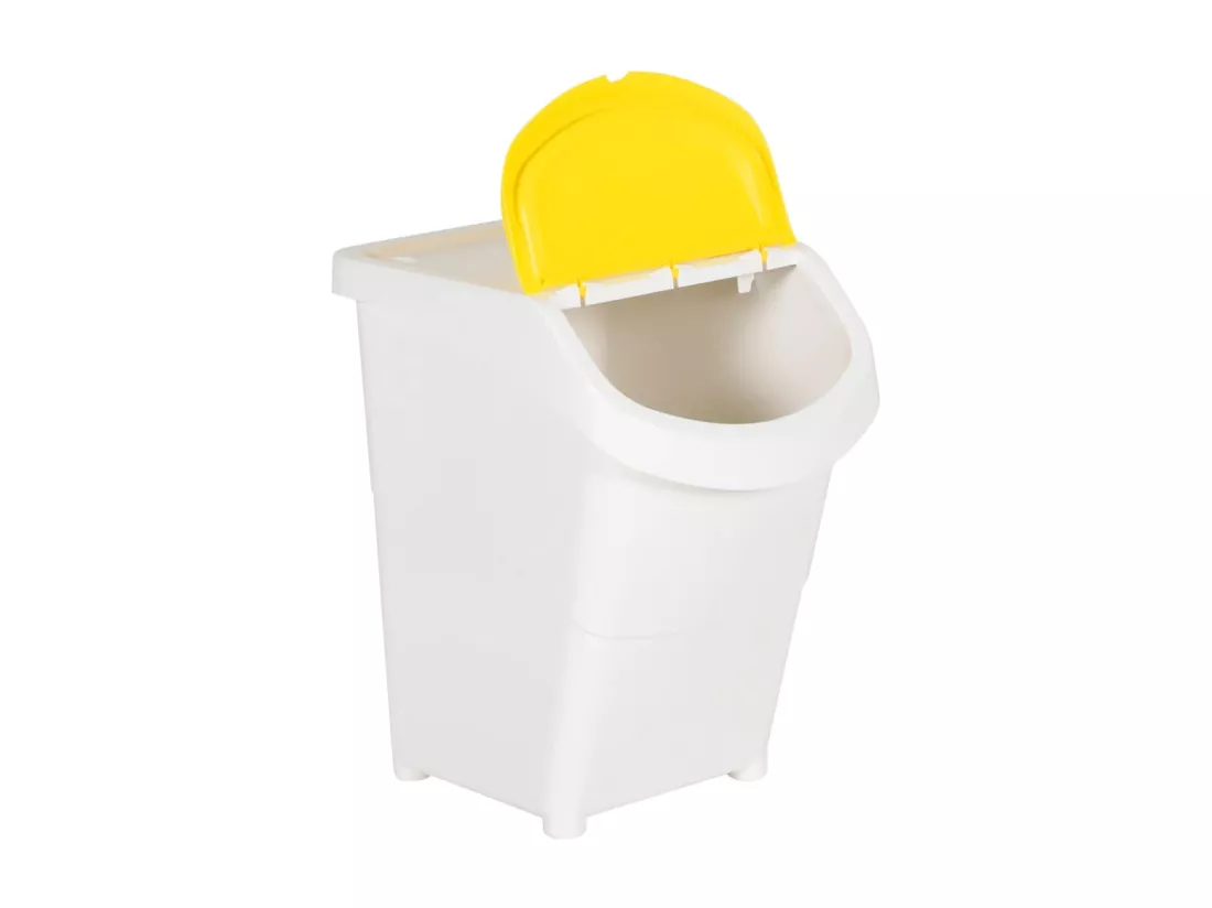 Prolenta Premium - Poubelles empilables avec couvercles 3 pcs blanc PP 120 L