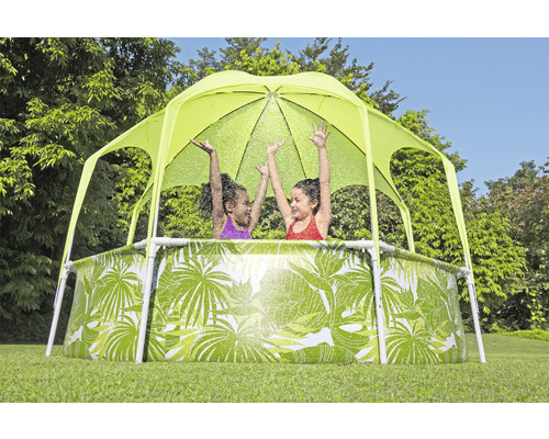 Bovengronds framezwembad, rond, 244 x 244 x 51 cm, 1688 l, multicolor, inclusief dak