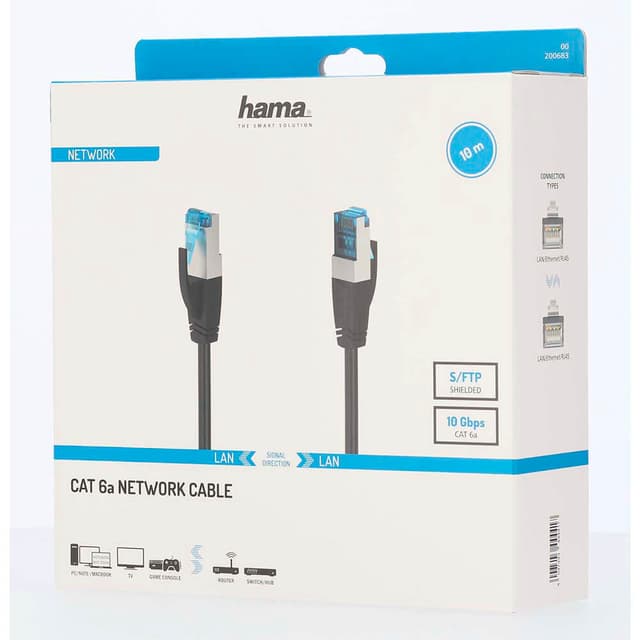 HAMA Cable Network CAT6a S/FTP 10.0m Black