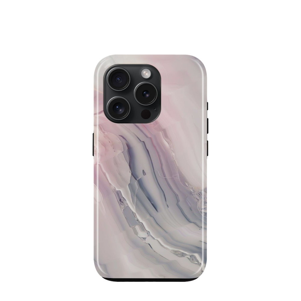 iPhone 15 Pro Hybrid (Kunststoff / Gummi) Hülle Marmor Marble 9 - Lila-Violett