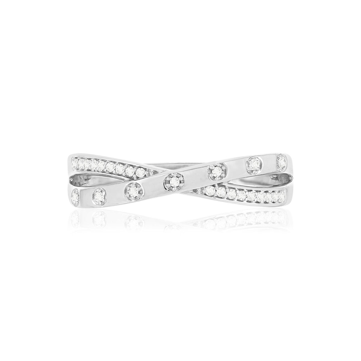 Bague or blanc 375 diamants