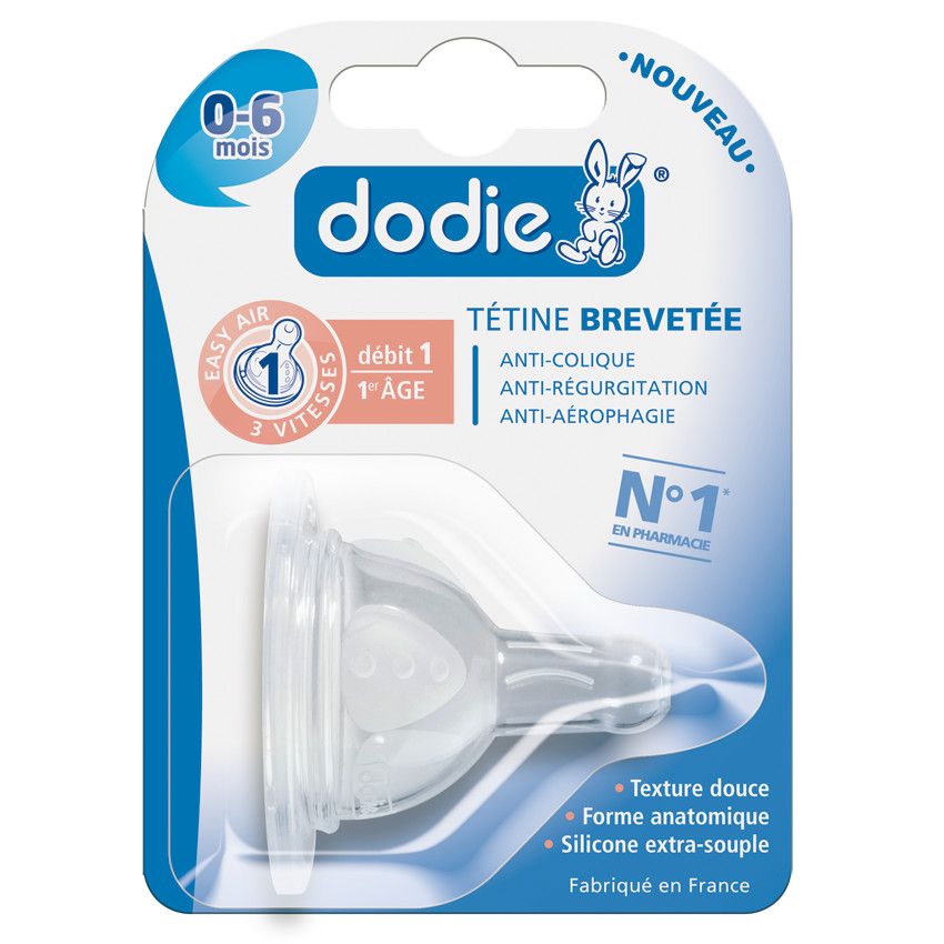 Tétine Initiation+ 3 vitesses débit 1 - Blanc
