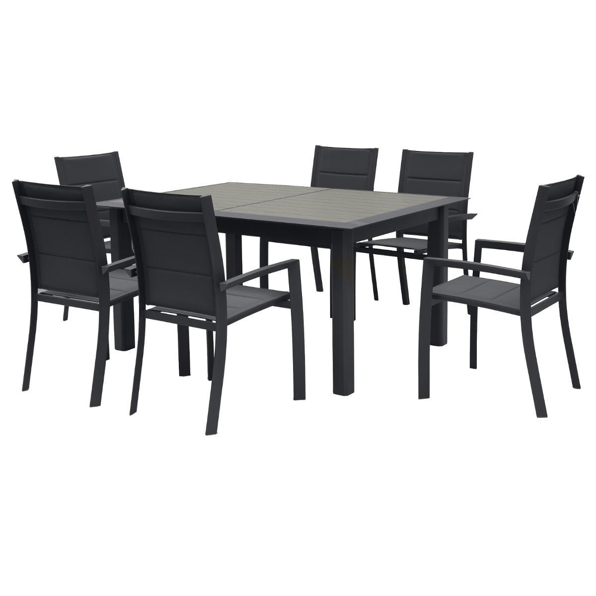 TABLE ALLURE ALUMINIUM MUSCADE GRAPHITE 10 PLACES