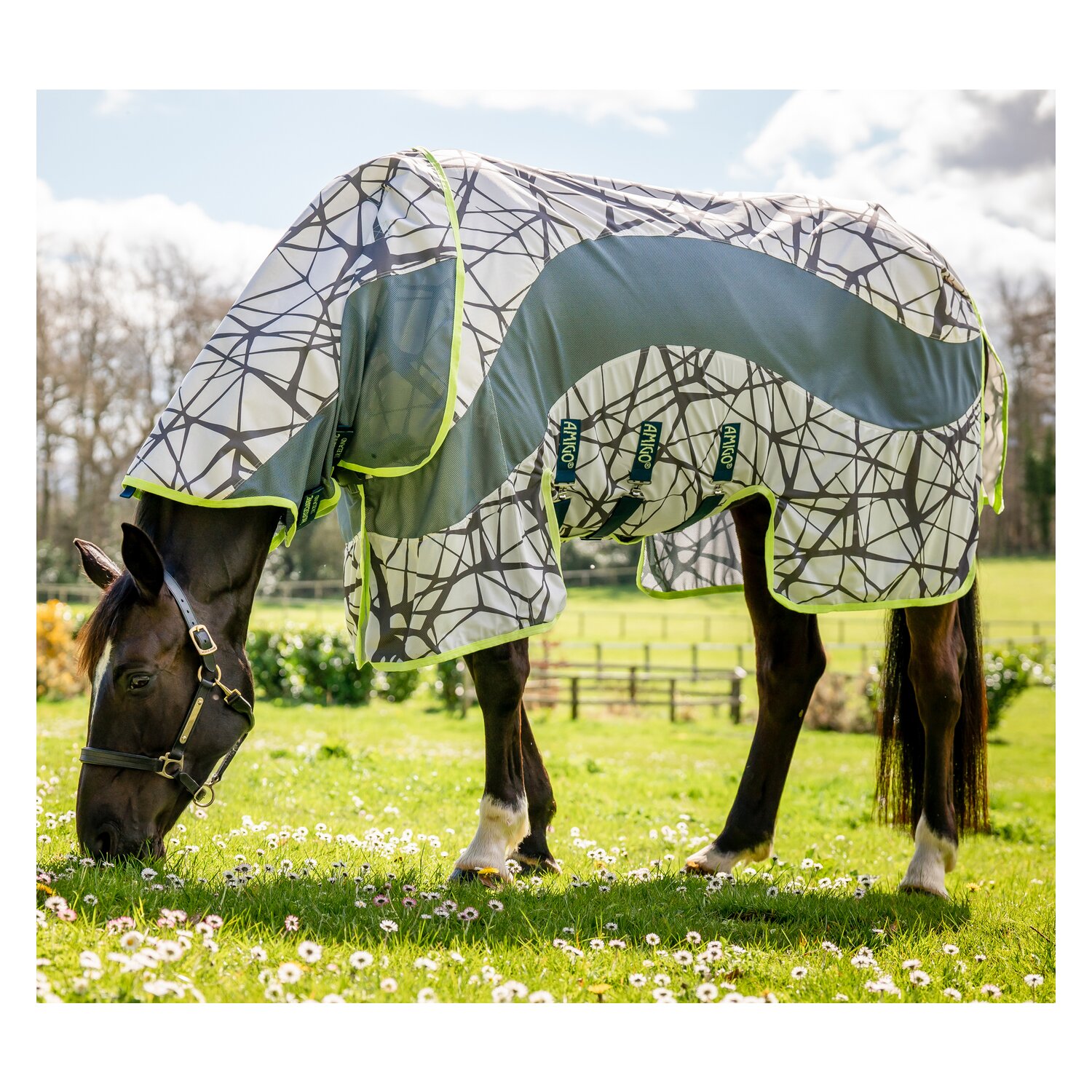 HORSEWARE AMIGO Weide- und Fliegendecke 3-in-1 Camofly - camoprint/lime