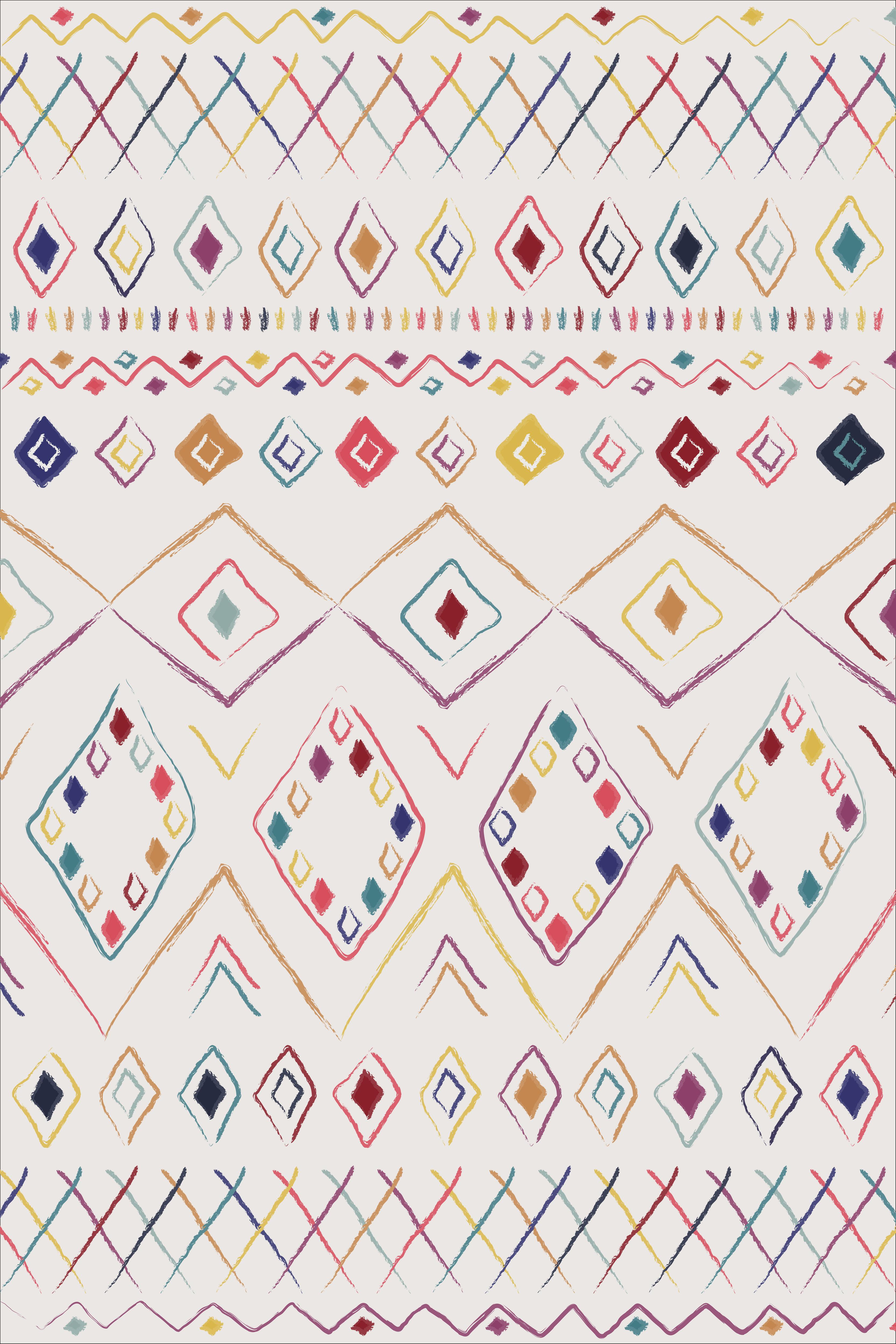 TAPIS 100X150CM LEANDRE MULTICOLORE