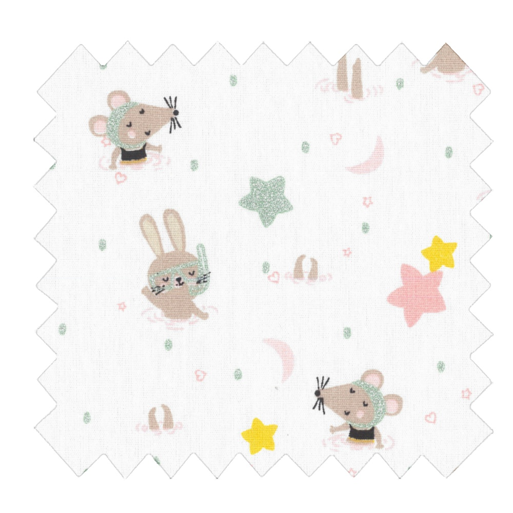 Tissu Coton Au Mètre Souris Rêveuses Ex935