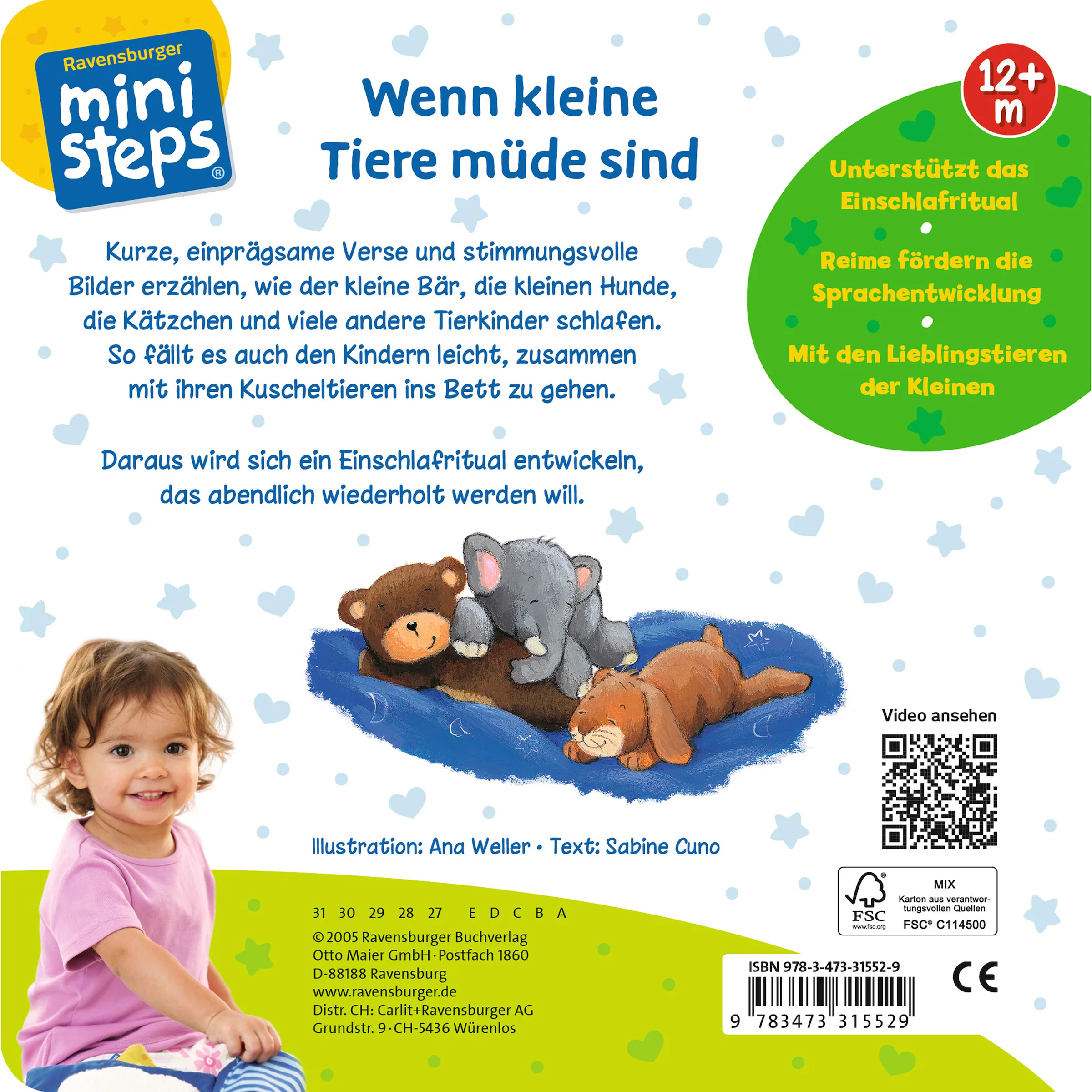 Ravensburger - MINISTEPS Pappbilderbuch Wenn kleine Tiere müde sind