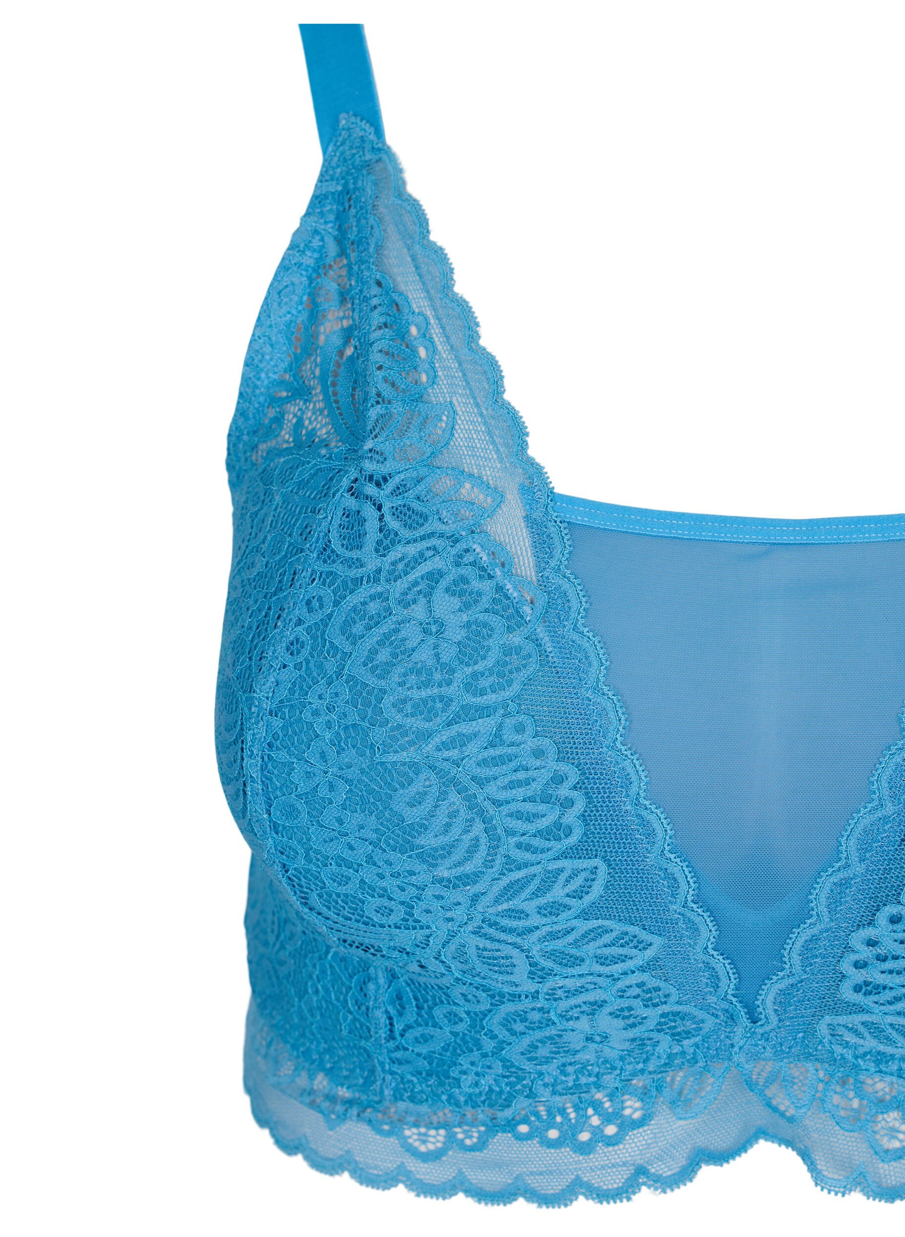 Bralette med blonder og blød vattering