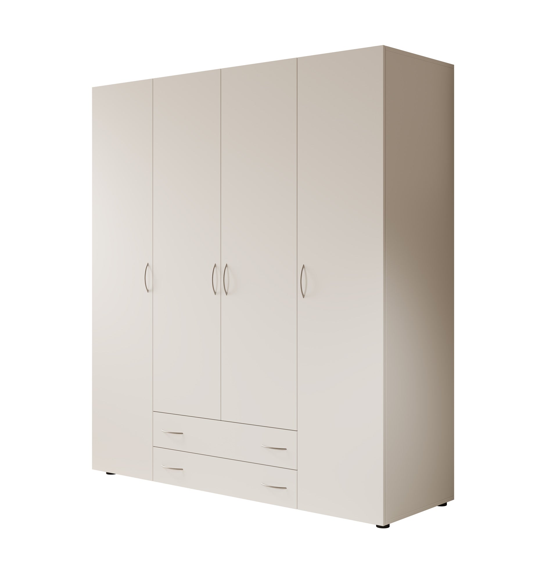 Serra - Kledingkast 4-deurs - Wit - 160x51x177 cm