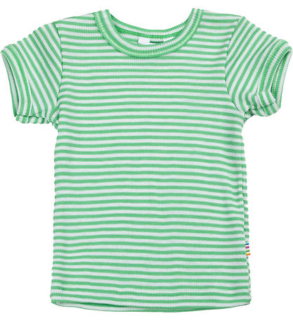 Joha T-Shirt - Rib - Wolle/Seide - Off White/Grün