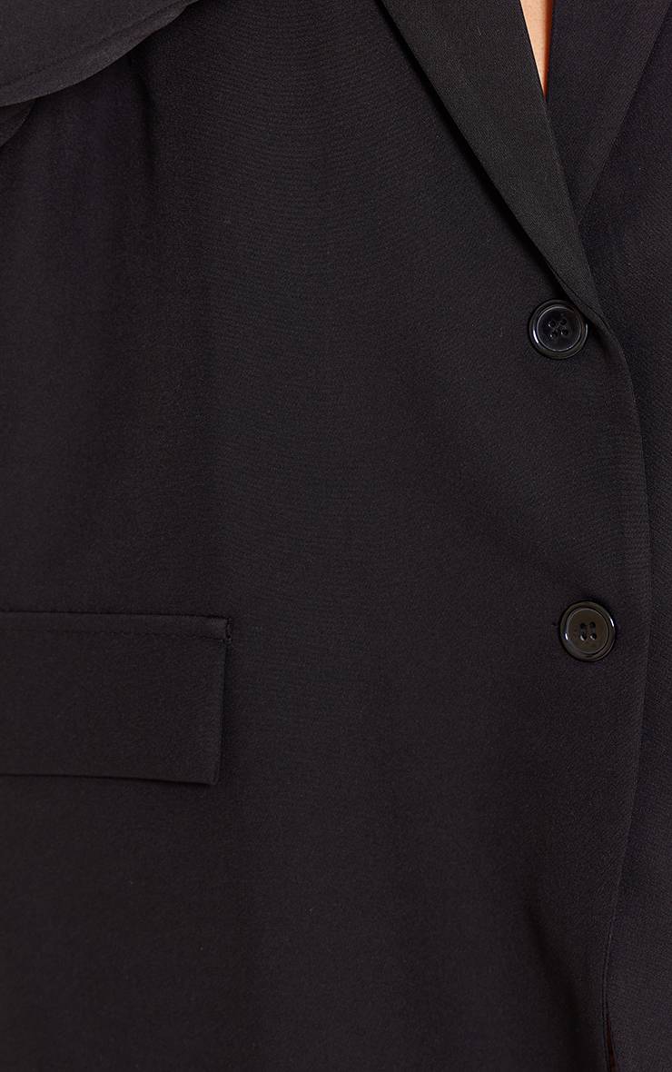 Noir Blazer Structuré Oversize Grande Taille