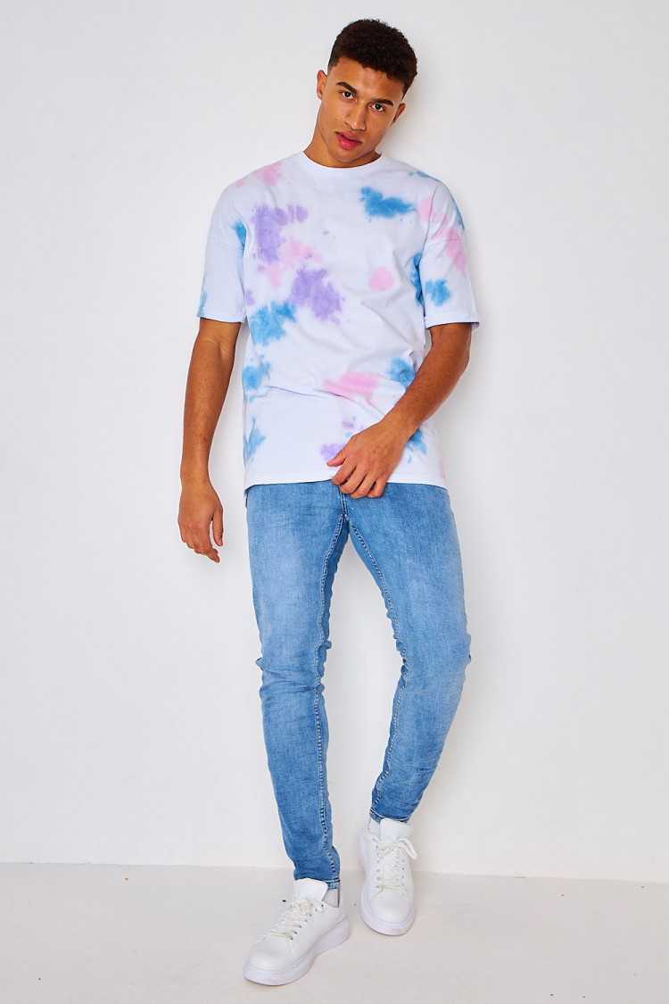 T-shirt blanc tacheté