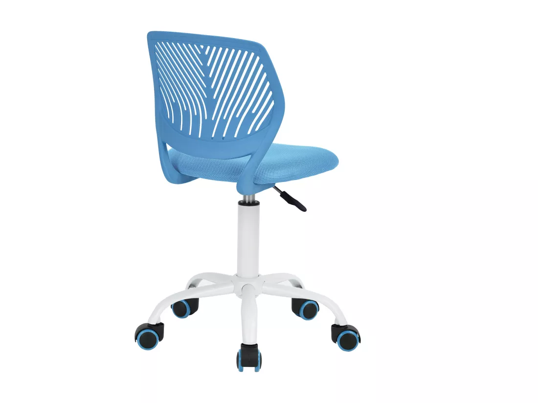 URBAN MEUBLE Chaise de bureau pivotante bleu, dossier ergonomique, revêtement en maille, hauteur réglable, style moderne, pour la maison et le bureau