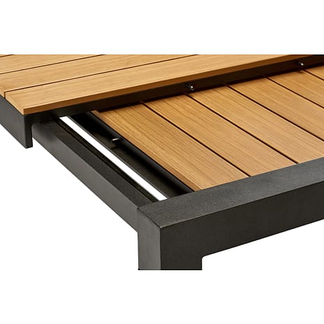 Canberra udtræksbord 100x 205/275 cm. Teak look