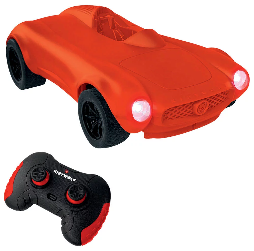 KIDYCAR - VOITURE TELECOMMANDEE ROUGE PERSONNALISABLE AVEC PHARES