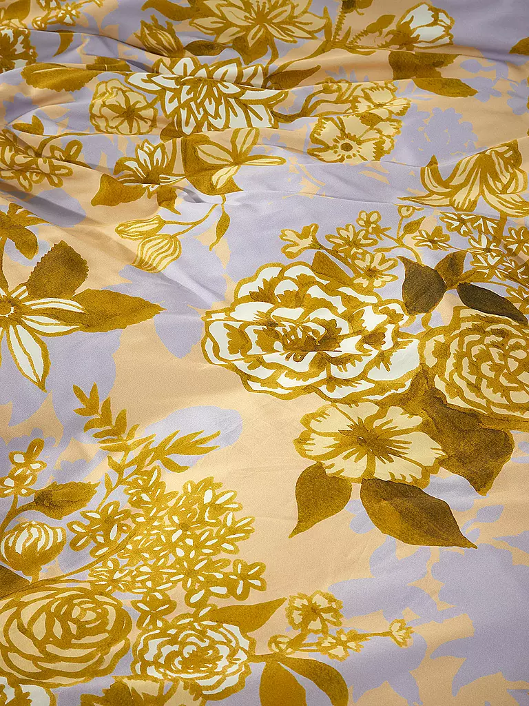 ESSENZA Satin Bettwäsche FLORE 70x90cm/140x200cm Yellow Straw gelb