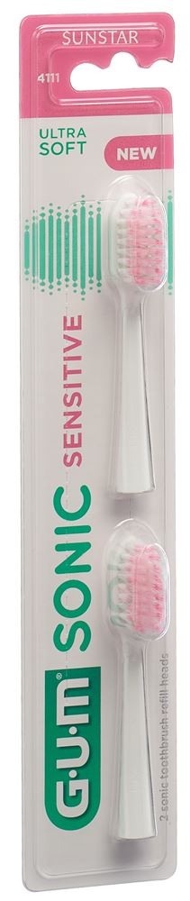 GUM Sonic Sensitive Ersatzköpfe<br>2 Stück, weiss