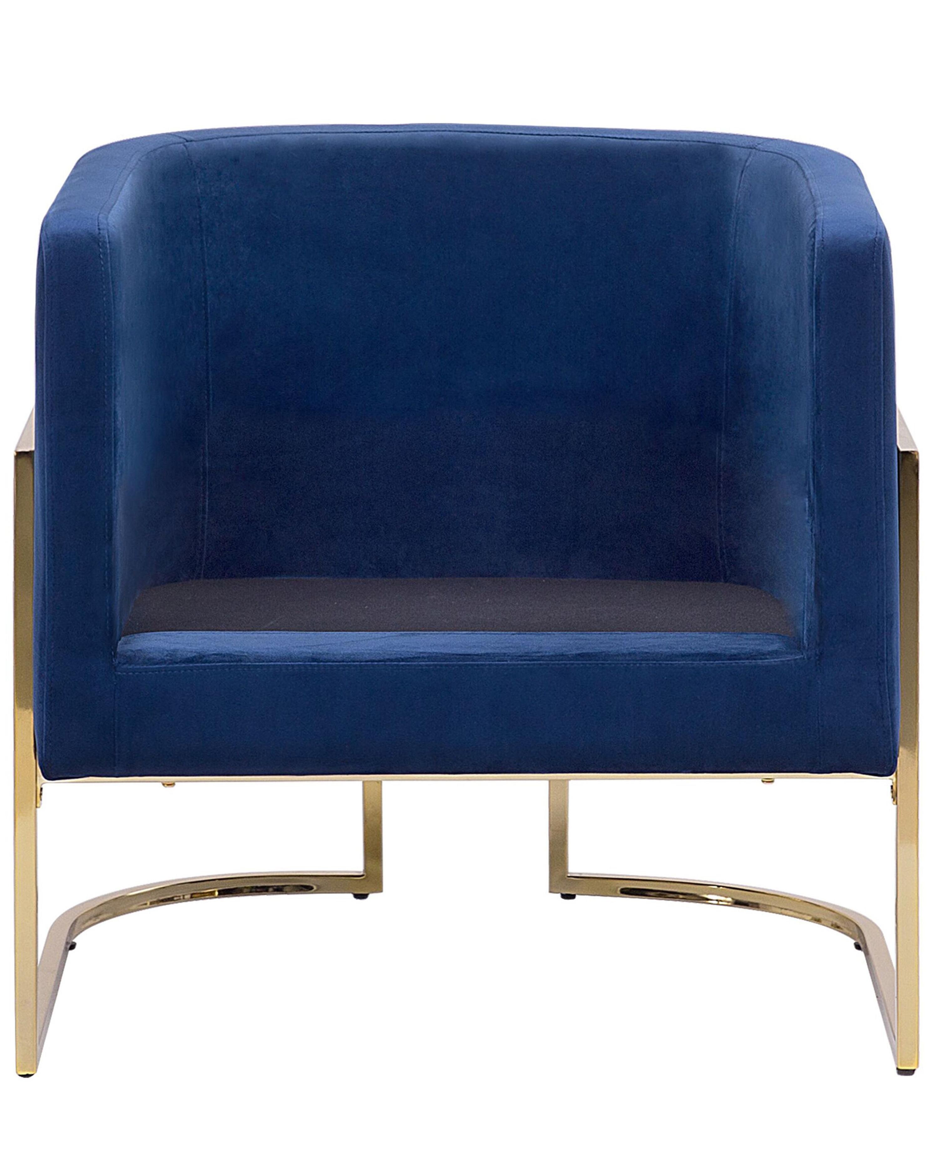 Fauteuil SIRKKA Fluweel Donkerblauw