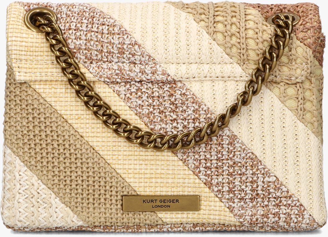 KURT GEIGER LONDON bruine kurt geiger london schoudertas mini kensington bag raffia